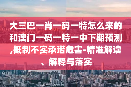 大三巴一肖一碼一特怎么來的和澳門一碼一特一中下期預測,抵制不實承諾危害-精準解讀、解釋與落實