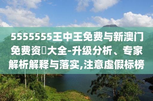 5555555王中王免費與新澳門免費資枓大全-升級分析、專家解析解釋與落實,注意虛假標榜